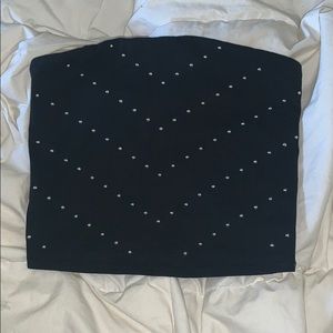 studded cropped tube top